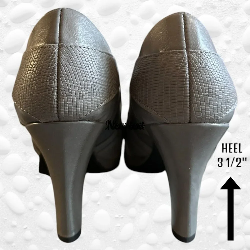 👠 Chic Grey Leather Heels by Naturalizer – Like New!  Size 8👠 - Picture 9 of 10
